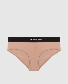 Tom Ford Бежеві трусики з логотипом KNJ004JEX011
