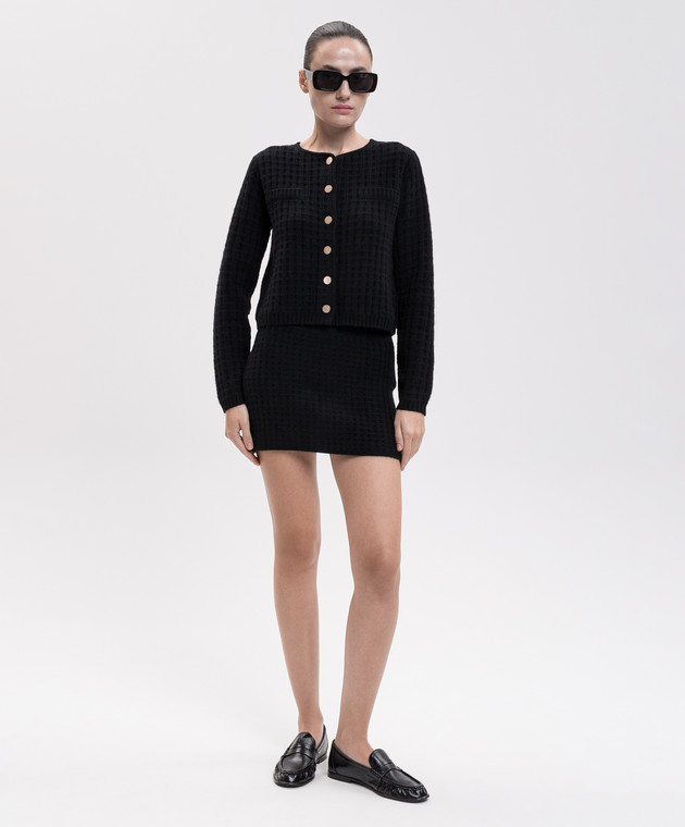 Allude Чорний кардиган з вовни та кашеміру з фактурним візерунком 26517113 зображення 2