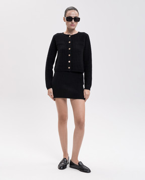 Allude Черный кардиган из шерсти и кашемира с фактурным узором 26517113