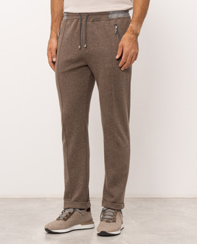 Doriani Cashmere Коричневі штани з вовни з відворотами 875PANTTAZJ36