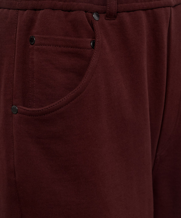 Brunello Cucinelli Бордові спортивні штани MP05NHF499 зображення 5
