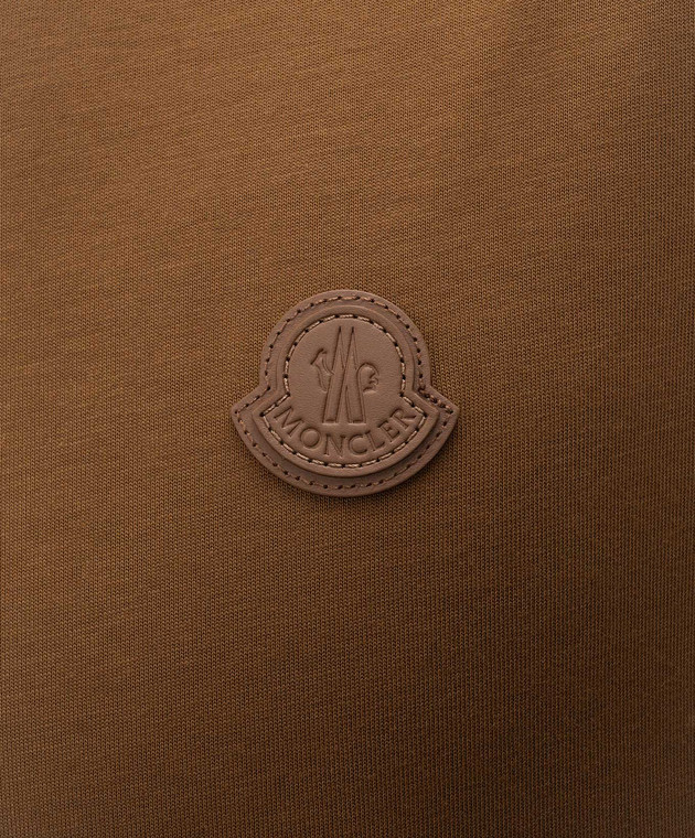 Moncler Коричнева футболка з нашивкою L20918C000438390T зображення 5