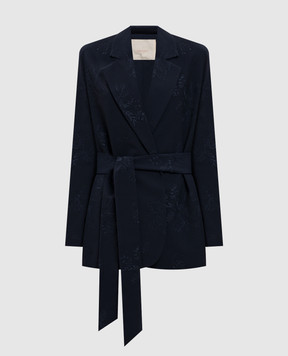 Twinset Синій жакет на запах з вишивкою 261TE2020