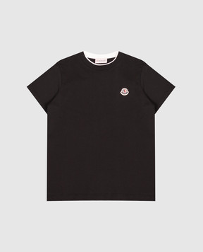 Moncler ENFANT Дитяча чорна футболка L29548C0000889AFV