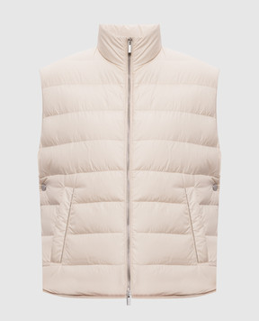 Peserico Бежевый пуховый жилет с цепочкой мониль A0346006957