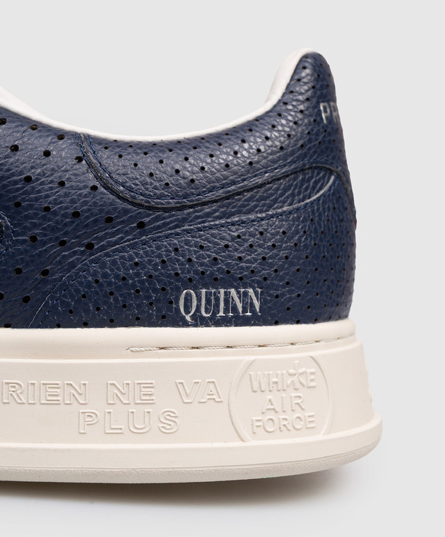 Premiata Сині шкіряні кросівки QUINN з перфорацією QUINN зображення 5