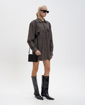 Maison Margiela MM6 Коричнева сукня-сорочка міні S62DA0064M35636