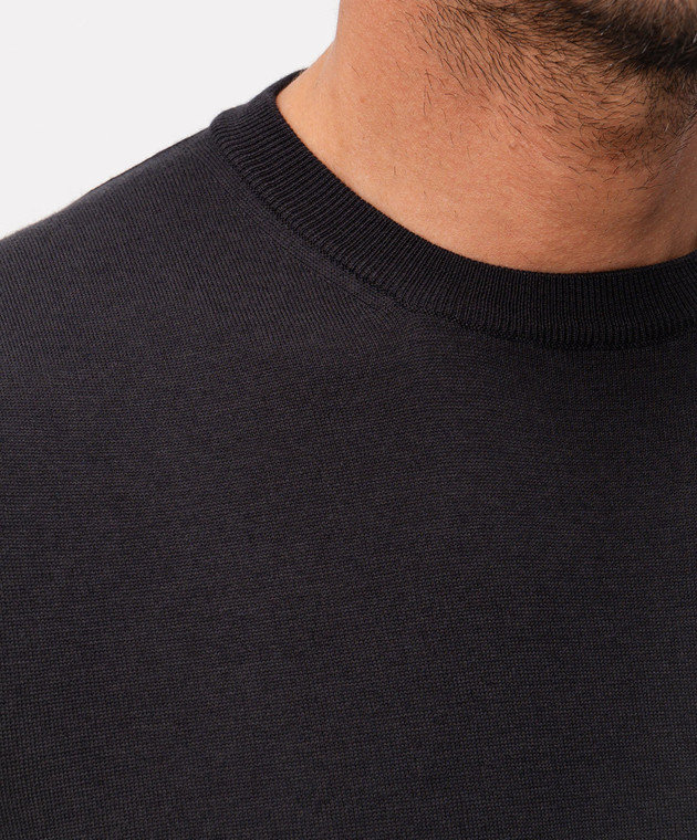 Cashmere&Whiskey Футболка с шелком черного цвета FS03 изображение 4