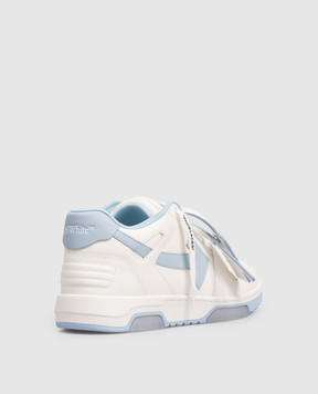 Off-White Белые кожаные кроссовки Out Of Office с логотипом патча OMIA189C99LEA019