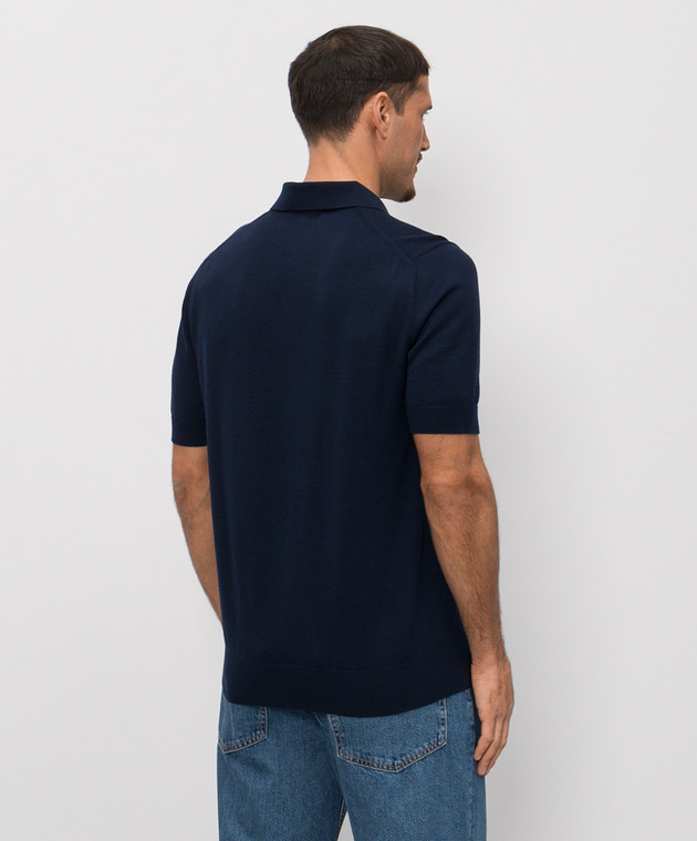 Dolce&Gabbana Голубое поло из шерсти с патчем логотипа GXO38TJDVGE изображение 4