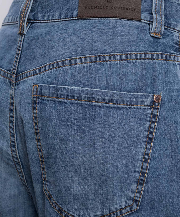 Brunello Cucinelli Синие джинсы с логотип патч MH192P5565 изображение 5