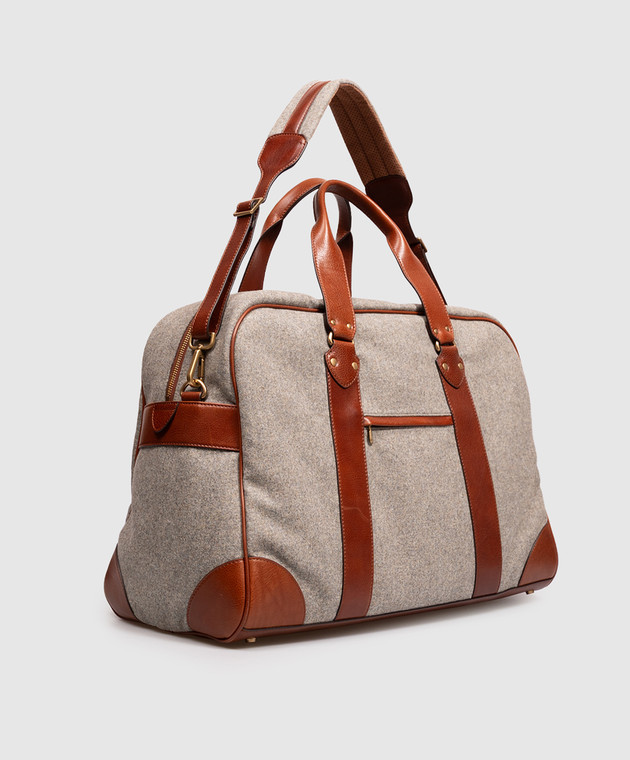 Brunello Cucinelli Серая комбинированная дорожная сумка Street MBPABU394 изображение 3
