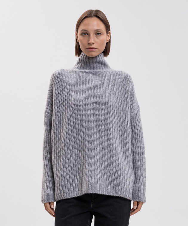 Allude Сірий светр з кашеміру та шовку 26577092 зображення 3