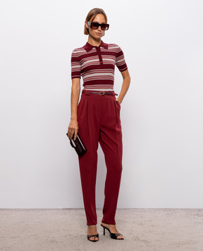 Max Mara Бордовые брюки BIMBA с поясом MSTBIMBA