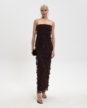 Simkhai Коричневое платье Iridessa с пайетками 1261218LG