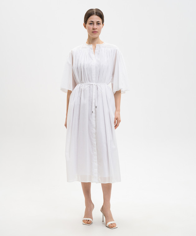 Peserico Біла сукня-сорочка міді S02399L10A00481 зображення 3