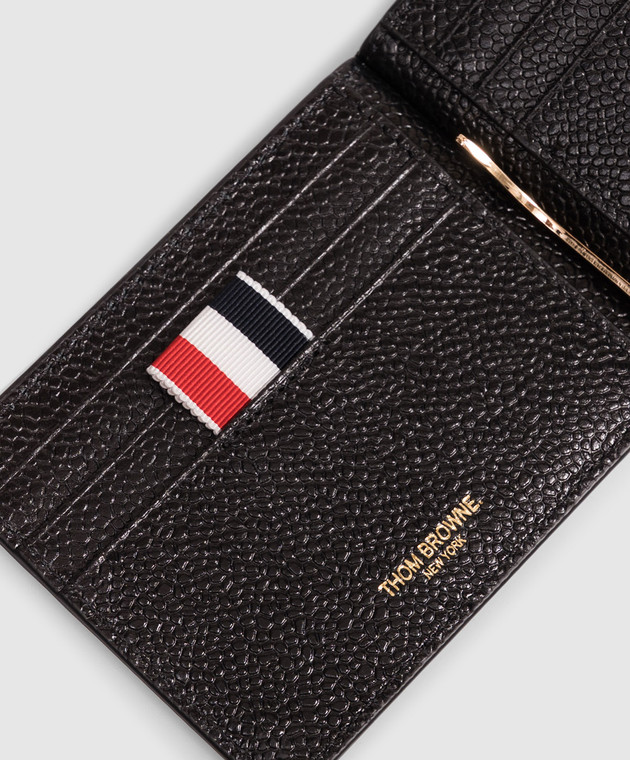 Thom Browne Чорне шкіряне портмоне MAW025L00198 зображення 4