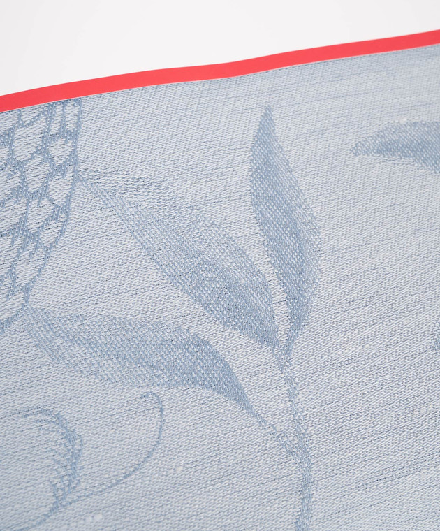Le Jacquard Fraincais Блакитна скатертина À l'orangerie з льону 30546 зображення 2