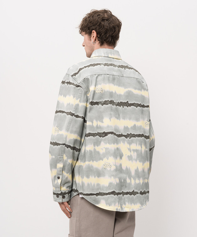 Off-White Серая джинсовая рубашка TieDye 44MES01FZ26F001 изображение 4
