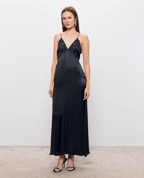 Twinset Черное платье с вышивкой бродере 262TT2171