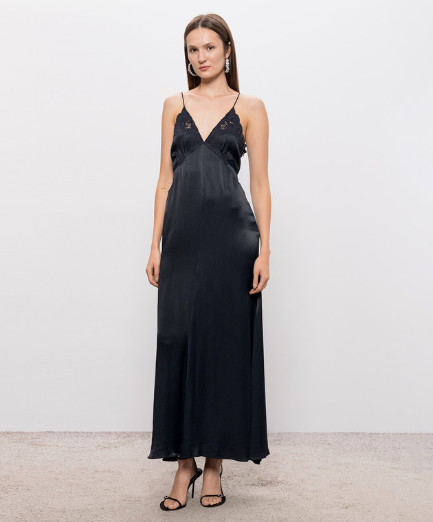 Twinset Черное платье с вышивкой бродере 262TT2171 изображение 2