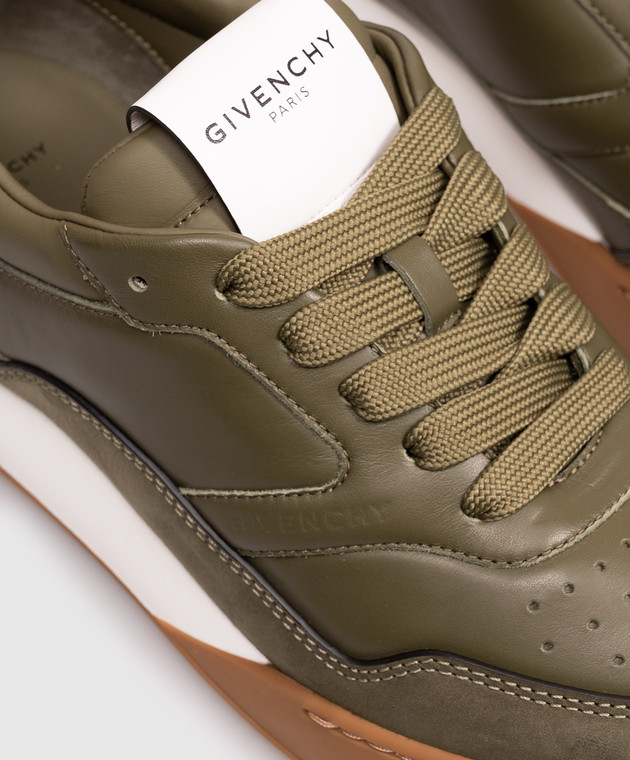 Givenchy Кожаные кроссовки цвета хаки Yard BH00B5H1XV изображение 5