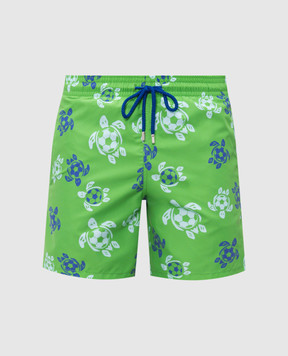 Vilebrequin Зелені шорти для плавання Soccer Turtles MOOEB135