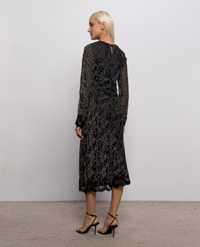 Ermanno Scervino Черное платье в цветочный узор D492Q361APWVX