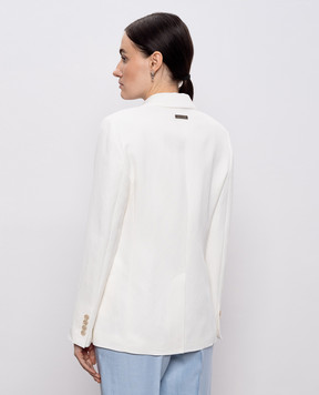 Peserico Білий жакет з льоном з ланцюжком моніль A0120206668