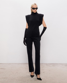 Thierry Mugler Чорний топ з акцентними плечима 26F1TO08741038