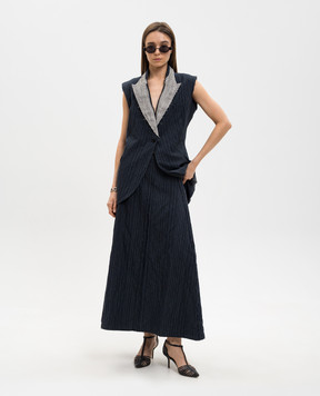 Marc Le Bihan Синя спідниця в смужку 2553