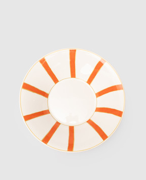 Geminiano Cozzi 1765 Біла порцелянова тарілка для супу Striche Arancio e Oro TTCMI01229053