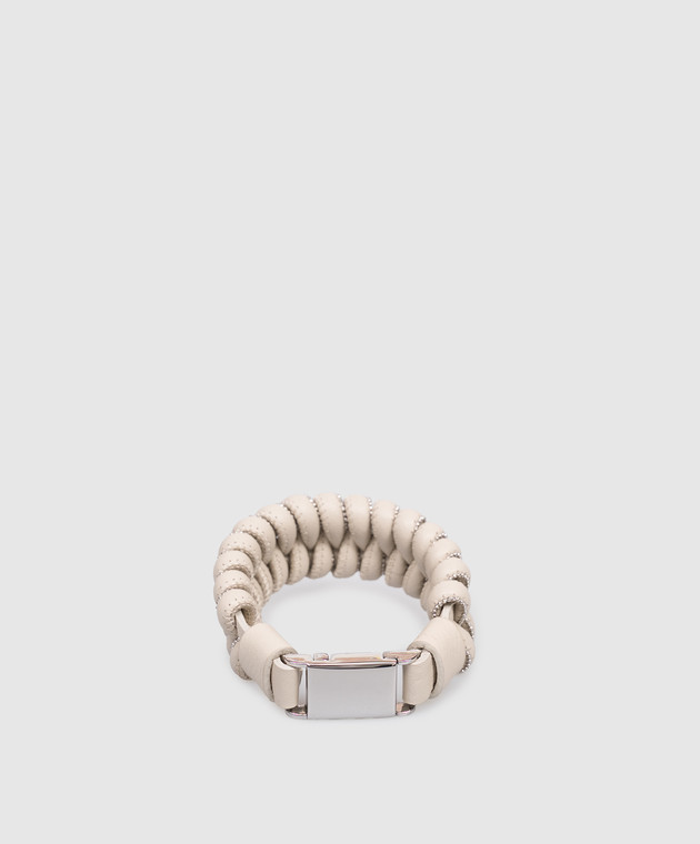 Peserico Бежевий шкіряний браслет з ланцюжком моніль E35519C0CC818 зображення 3