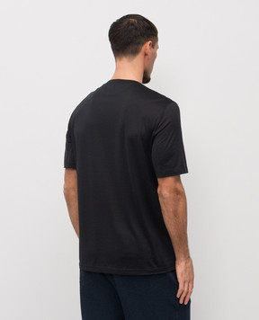 Brunello Cucinelli Черная футболка с шелком MD8211308