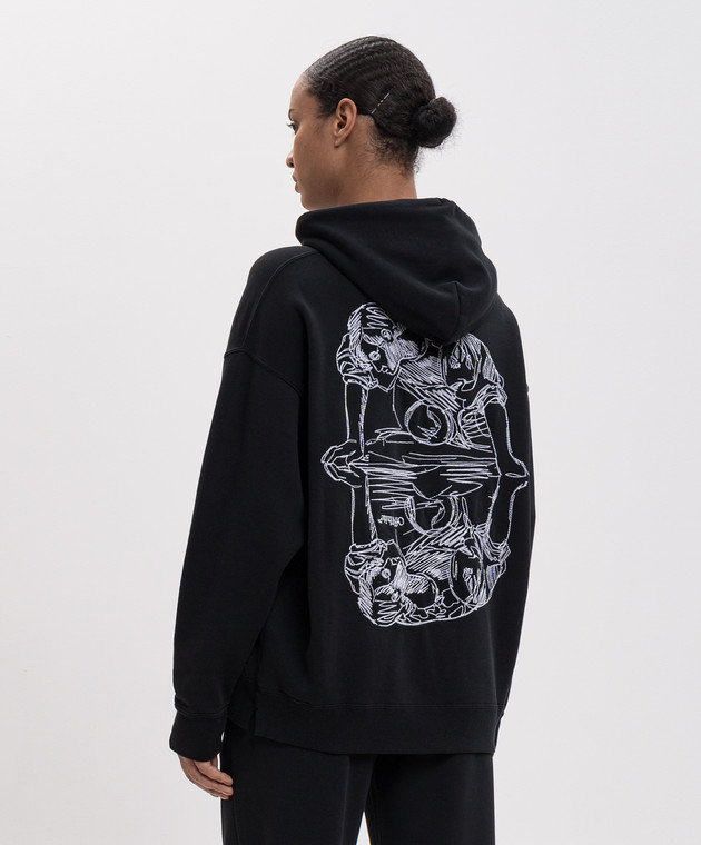 Off-White Чорне худі Scribble Narciso 2FE00722T зображення 4
