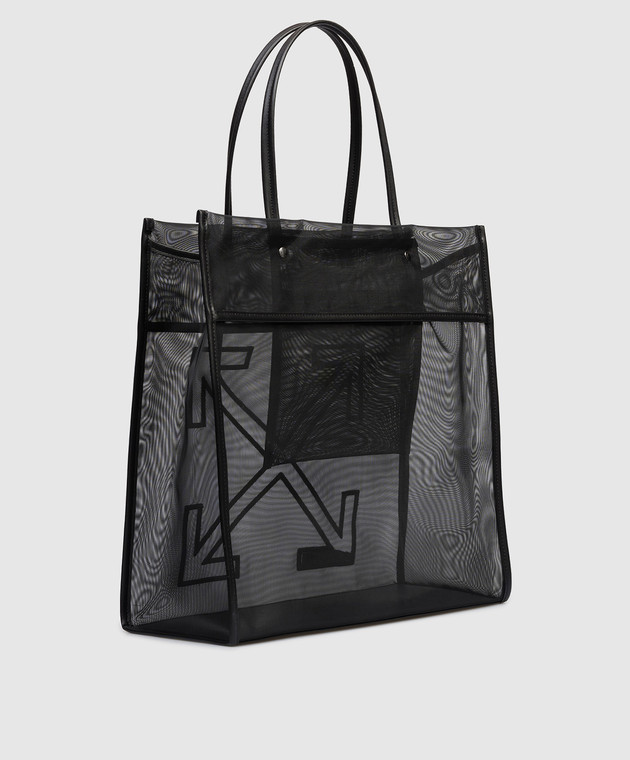 Off-White Чорна сумка-тоут Market з вишивкою емблеми OWNA23FS26FAB001 зображення 3
