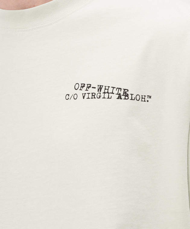 Off-White Зеленая футболка Type Arrow 44MAA120S26J00S изображение 5