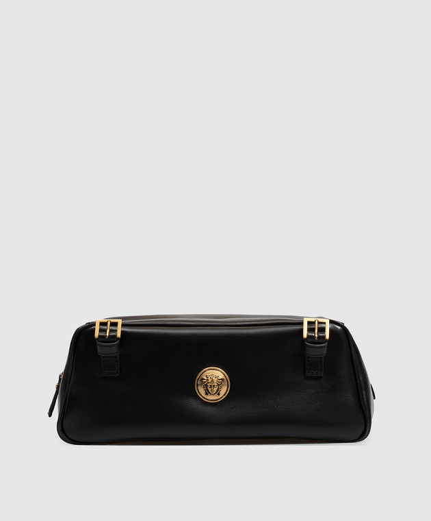 Versace Черная кожаная сумка-тоут Emblème 10243181A17449
