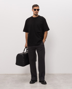 Bottega Veneta Черная футболка прямого кроя 875394V6P30