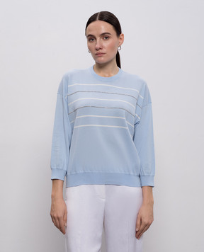 Peserico Голубой джемпер с цепочкой мониль A99087F149234S