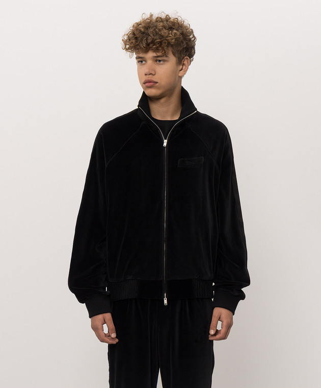 Rhude Черная бархатная спортивная куртка RHFW26JA01355 изображение 3