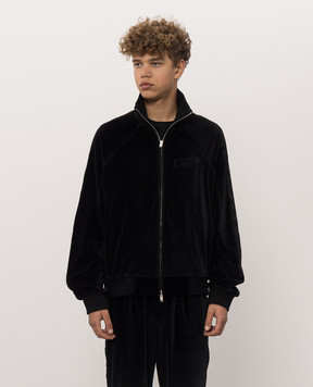 Rhude Чорна оксамитова спортивна куртка RHFW26JA01355
