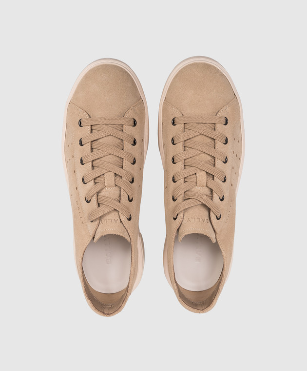 Bally Бежевые замшевые кроссовки Lift MSK0GCSU005 изображение 4