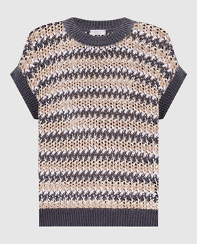 Peserico Сірий жилет з паєтками S99160F059110H