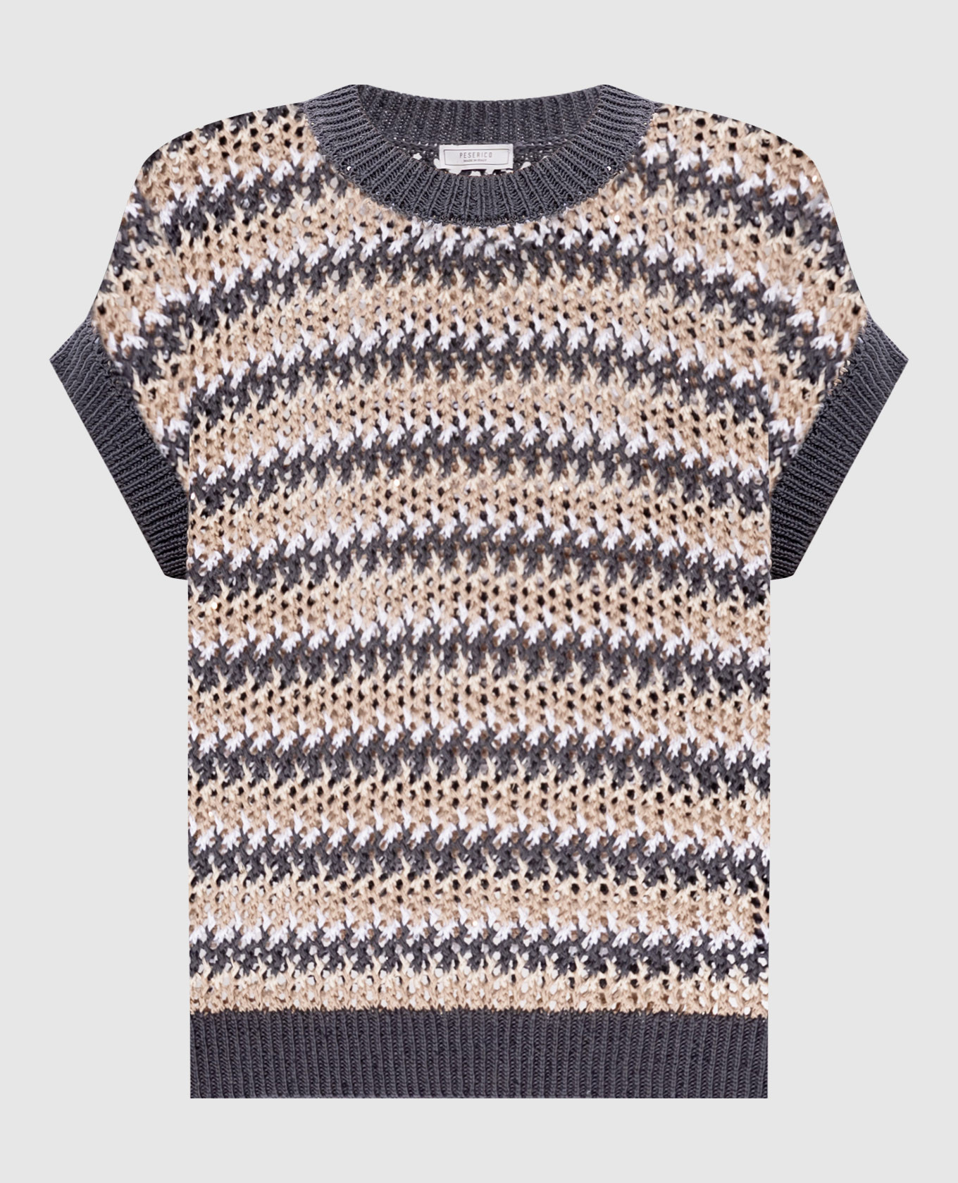 

Серый жилет с пайетками, Трикотажные