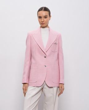 Versace Рожевий жакет з вовною в клітинку 10226451A10444