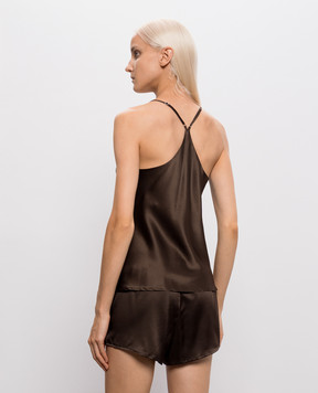 Dore & Rose Коричнева піжама із шовку SILKCAMISET