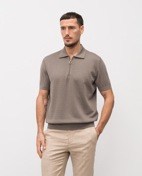 Stefano Ricci Коричневое поло из шерсти, кашемира и шелка W505507P31W26150