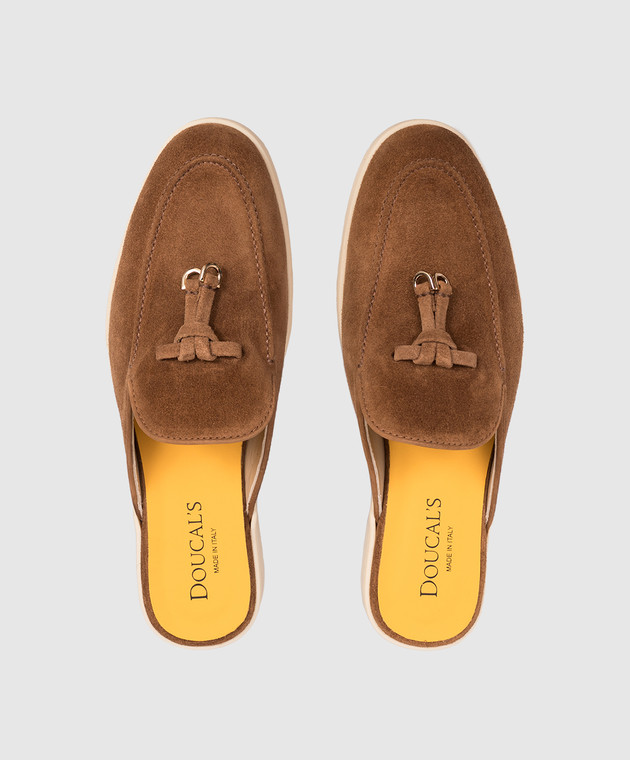 Doucal's Коричневые замшевые мюли DD8894JOANUF229 изображение 4