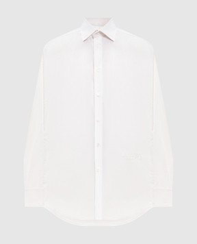 Maison Margiela MM6 Рубашка без рукавов цвета айвори с вышивкой логотипа S62DT0052M35256